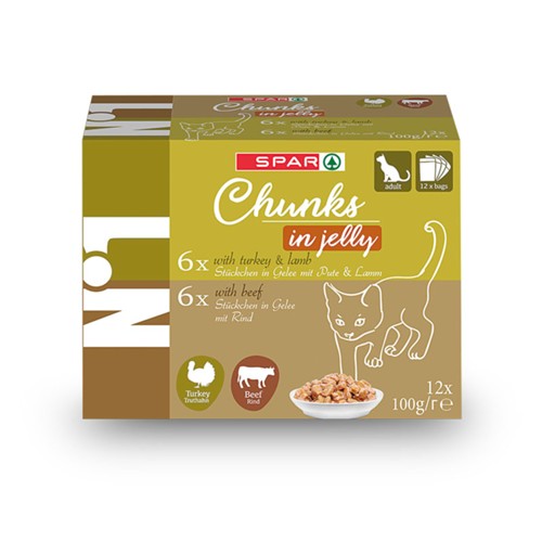 SPAR No.1 Katzennahrunggelee 12x100g