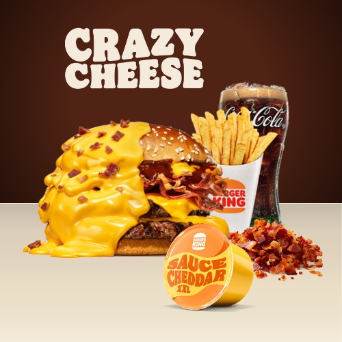 Crazy Cheese BBQ Double Menu + XXL Cheddar dip & Bacon