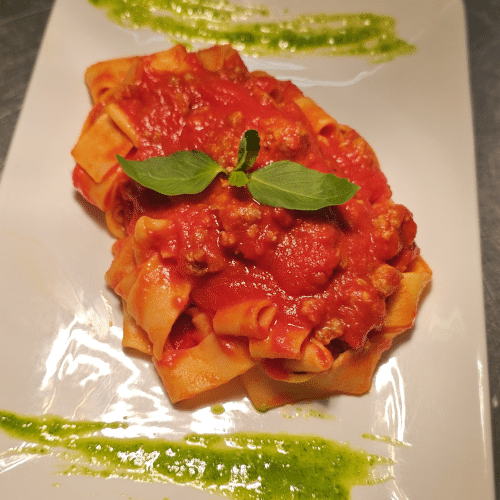 Pasta Pappardelle al Ragù di Salsiccia Combo Menü
