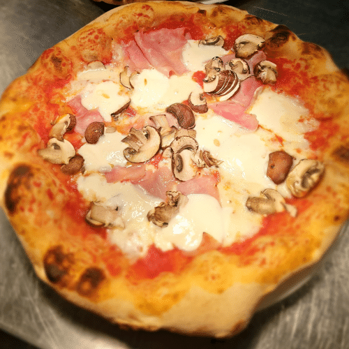Pizza Rossa Prosciutto e funghi Combo Menü
