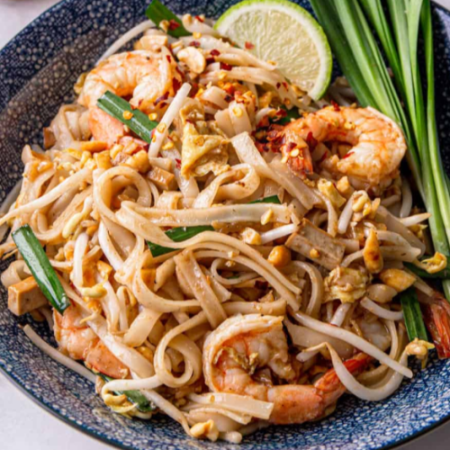 Pad thaï aux crevettes/Pad thaï with shrimps 泰式虾炒河粉