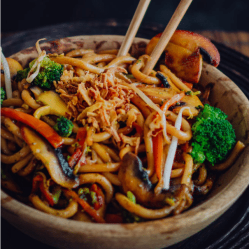 Soba sauté aux légumes/Stir-fried soba  with vegetable 蔬菜炒荞麦面