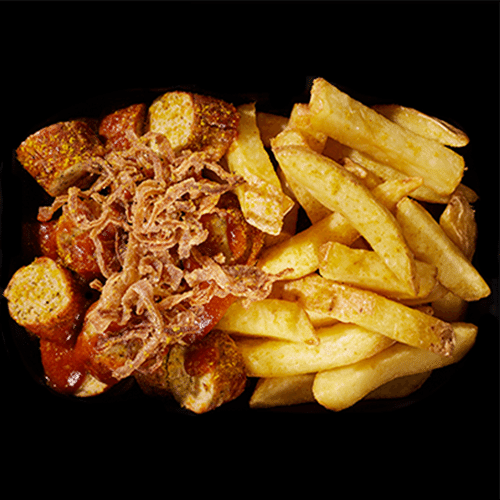 Currywurst (vegan) with Fries