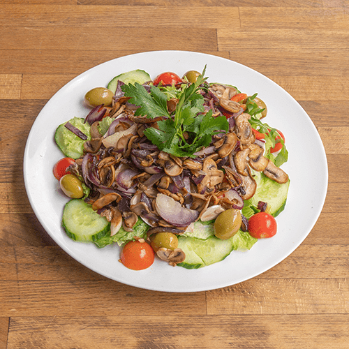 Insalata con funghi trifolati (vegan)
