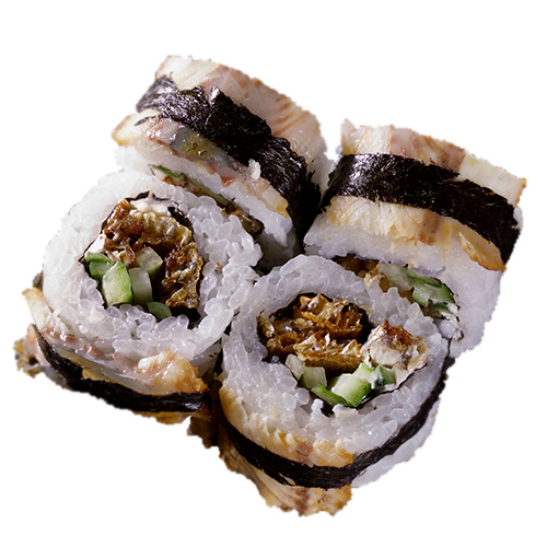Unagi, Salmon Skin Roll Inside-Out
