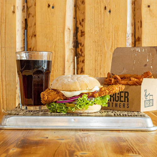 Chili Chicken Burger Menü (scharf)