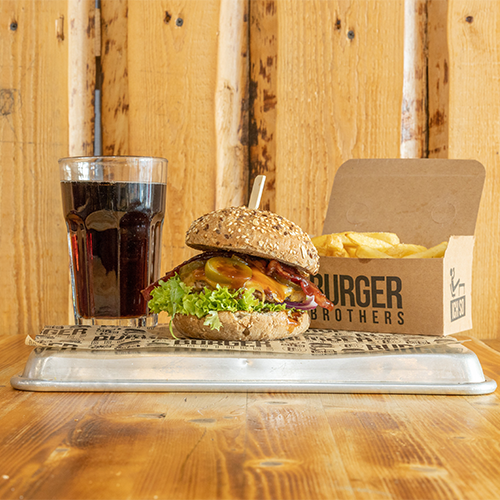 Burger Hot Barbecue Bacon Menü (scharf)