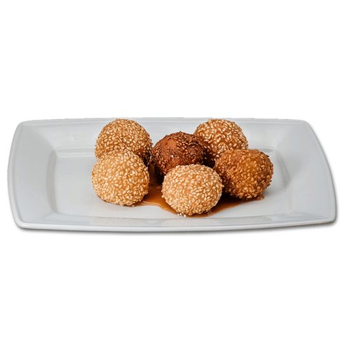Sesam Bällchen mit Karamellsauce