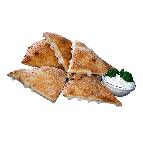 Pizzabrot-Ecken mit Creme fraiche