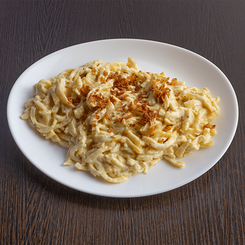 Käsespätzle mit Zwiebeln