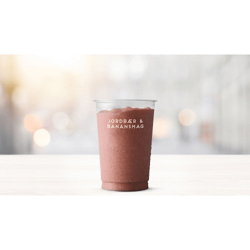 SMOOTHIE MED JORDBÆR & BANANSMAG