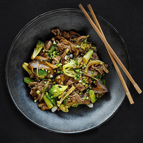 Stir fried beef tenderloin