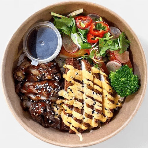 Doubbelbowl C. Teriyaki kylling&Panko kyllingfilet