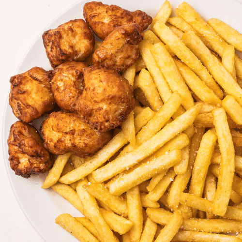 8 stk nuggets med pomfritter