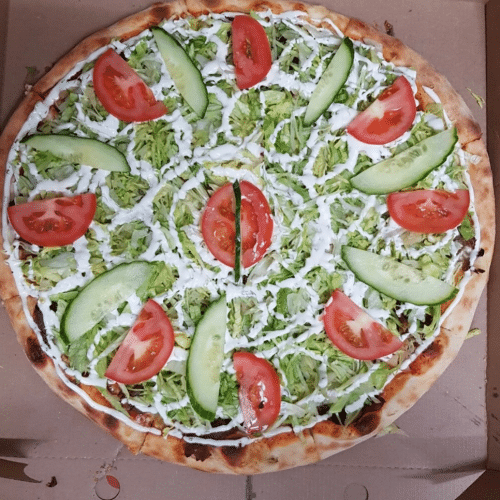 Salat & Pommes Frites Pizza