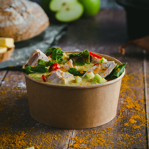 Karry/kokos-suppe med kylling