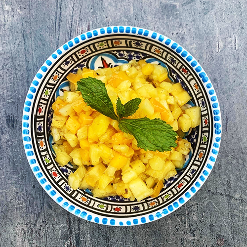 Tartare ananas, mangue et vanille