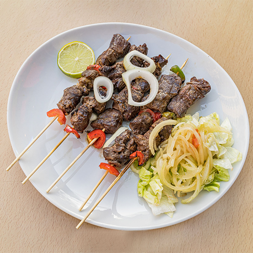 5 brochettes de boeuf