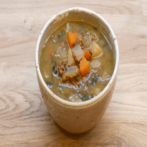 Soupe de lentilles vertes aux blettes