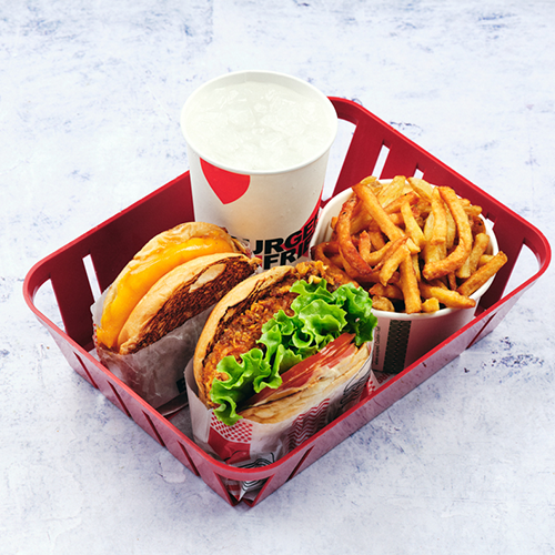 Fried chicken burger gold meal