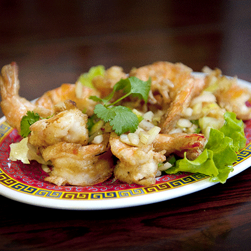 椒盐虾 Crevettes sautées au sel et poivre