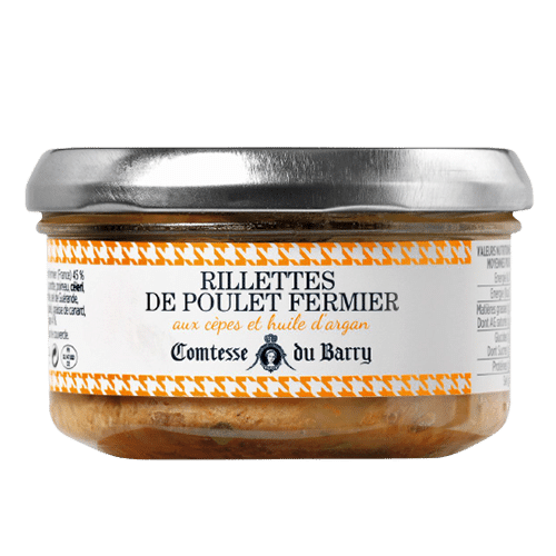 Rillette de poulet aux cèpes et huile d'argan
