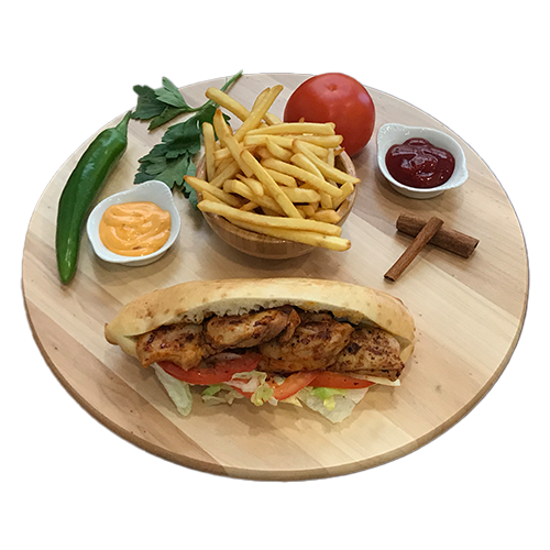 Sandwich brochette poulet