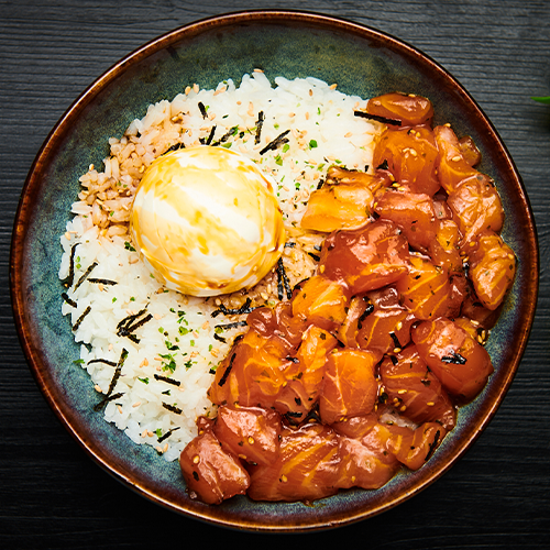 Cheesy salmon bowl