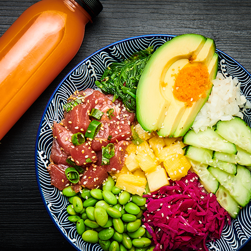 Menu grand poké et boisson