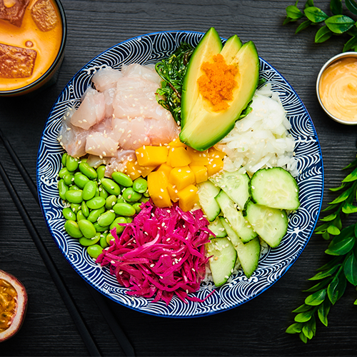 Poke bowl daurade