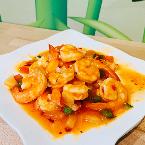 Crevettes à la sauce piquante