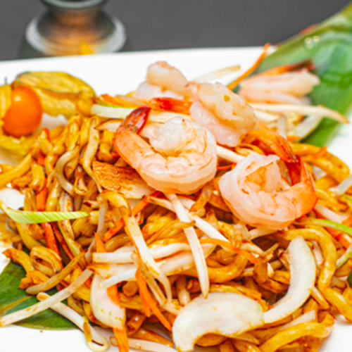 Nouilles sautées aux crevettes