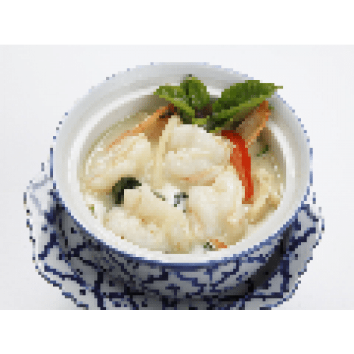 Crevettes au curry vert et lait de coco