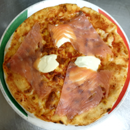 Pizza saumon fumé