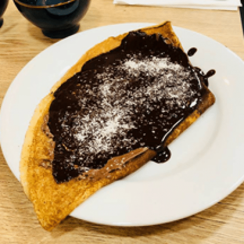 Crêpe au chocolat et à la noix de coco