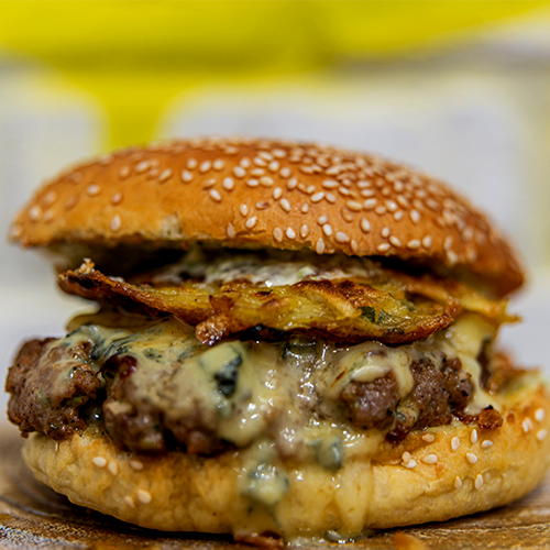 Double meat and cheese auvergnat burger