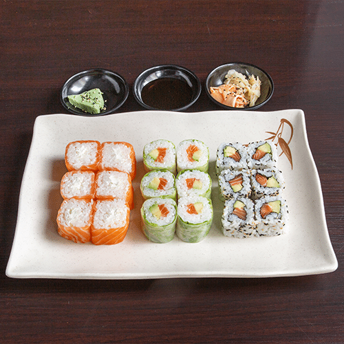 Menu mega sushi tout saumon