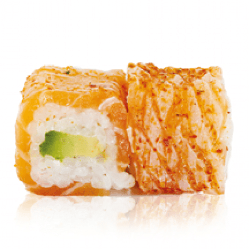 Saumon tataki avocat cheese roll x6