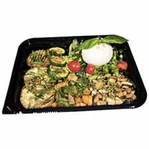 Assorted grilled vegetables with burrata