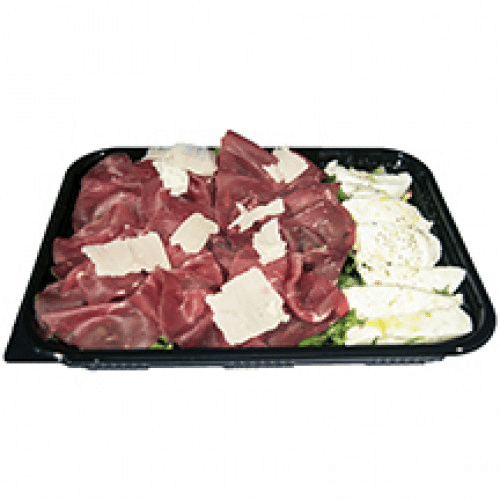 Assortment of bresaola mozzarella