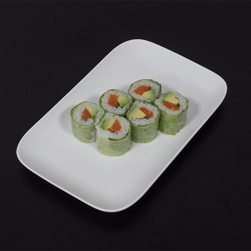 Salmon avocado mint green makis x6