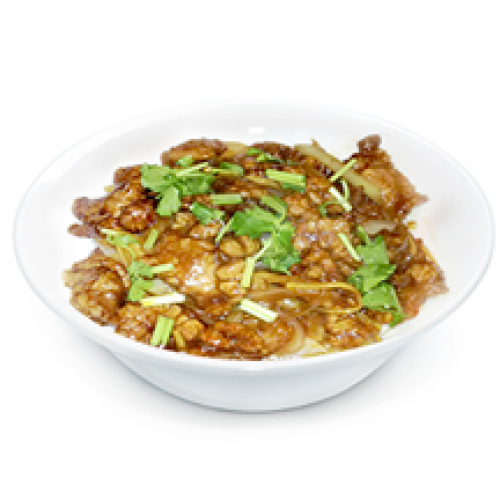 Boeuf aux oignons sur riz nature