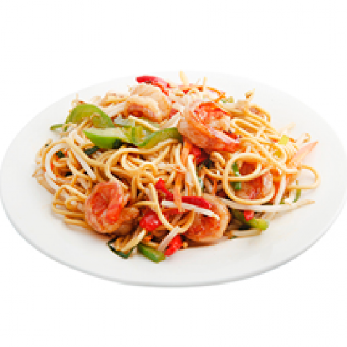 Nouilles sautées aux crevettes