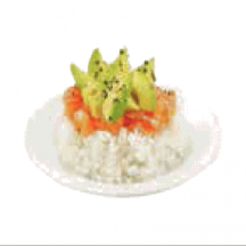 Tartare saumon avocat sur riz vinaigré