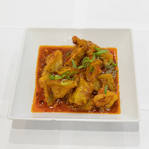 Eggplant with spicy sauce
