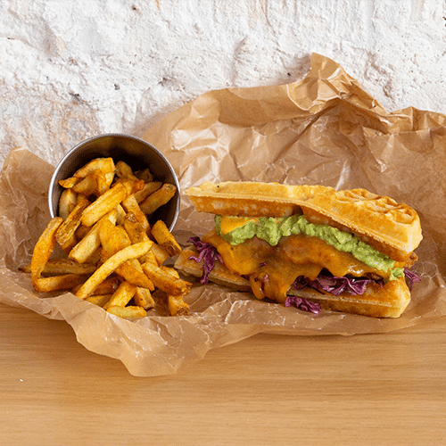 Waffle joaquín guzmán burger
