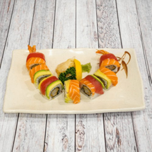 Maki arc en ciel tempura crevettes x7
