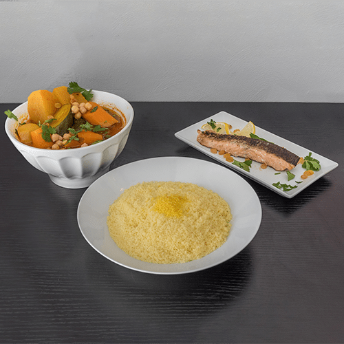Couscous pavé de saumon à la plancha