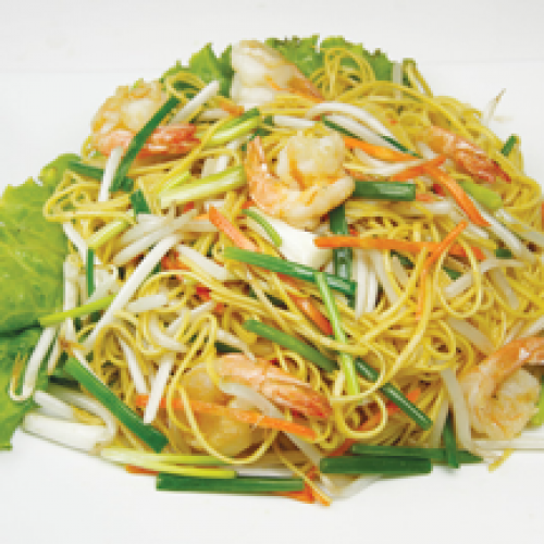 Nouilles sautées aux crevettes