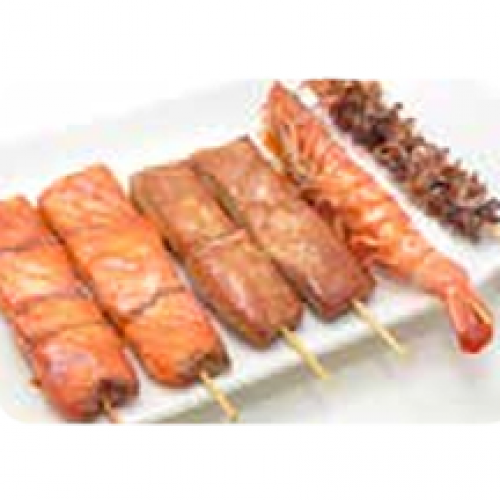 Menu Brochettes Marinées Gambas